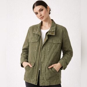 Old Navy Olive Green Utility Jacket | Military Style Cargo Jacket Size S